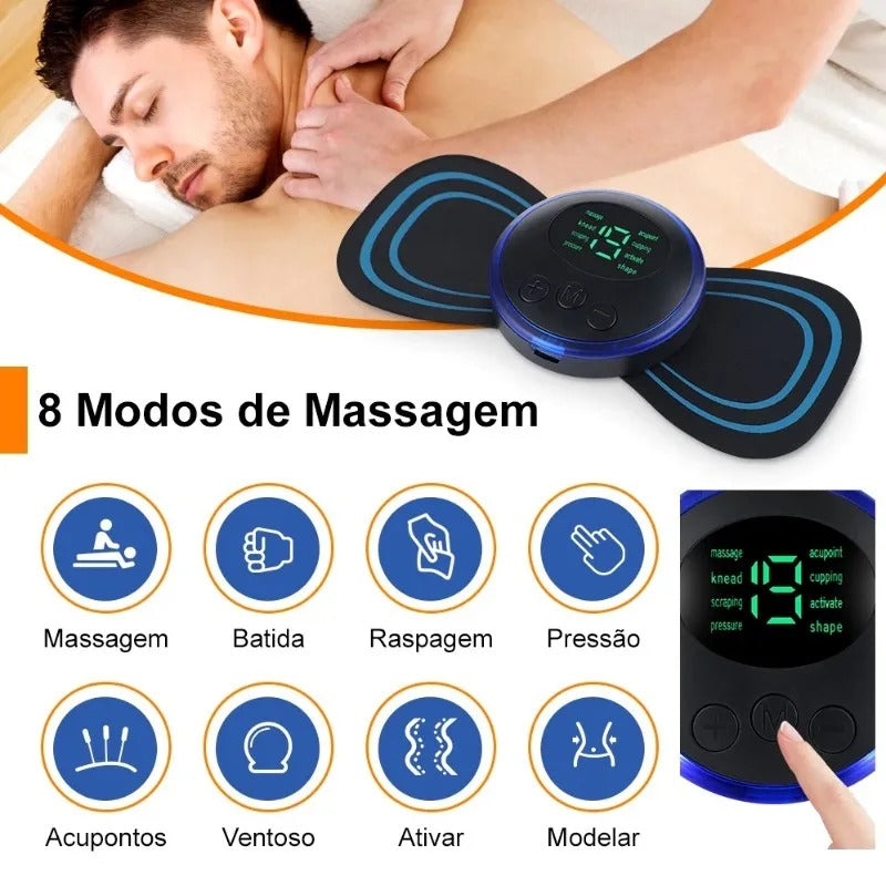 Massageador Muscular EMS Estimulador Elétrico Portátil Para Alívio das Dores Musculares,  de Pescoço, Cervical e Lombar  Oferta Especial