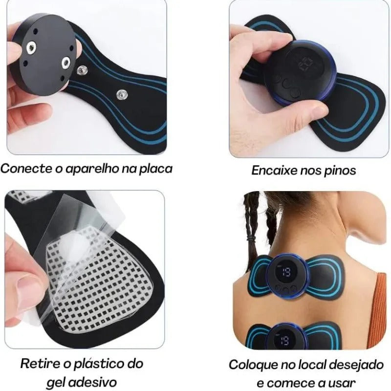 Massageador Muscular EMS Estimulador Elétrico Portátil Para Alívio das Dores Musculares,  de Pescoço, Cervical e Lombar  Oferta Especial