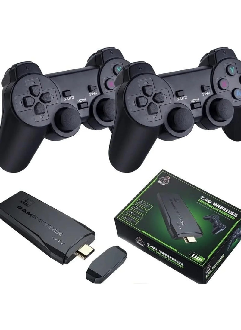 console de videogame stick 4k retro 64g com + 10000 jogos e com controle sem fio