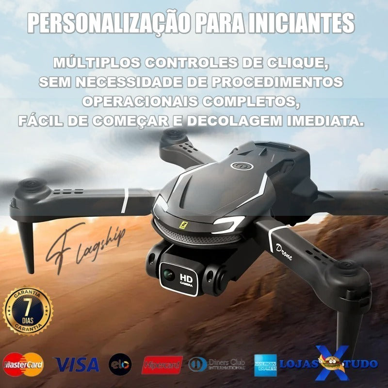 Mini Drone Profissional Lenovo V88 Câmera HD Dupla com GPS e sensor de Obstáculos