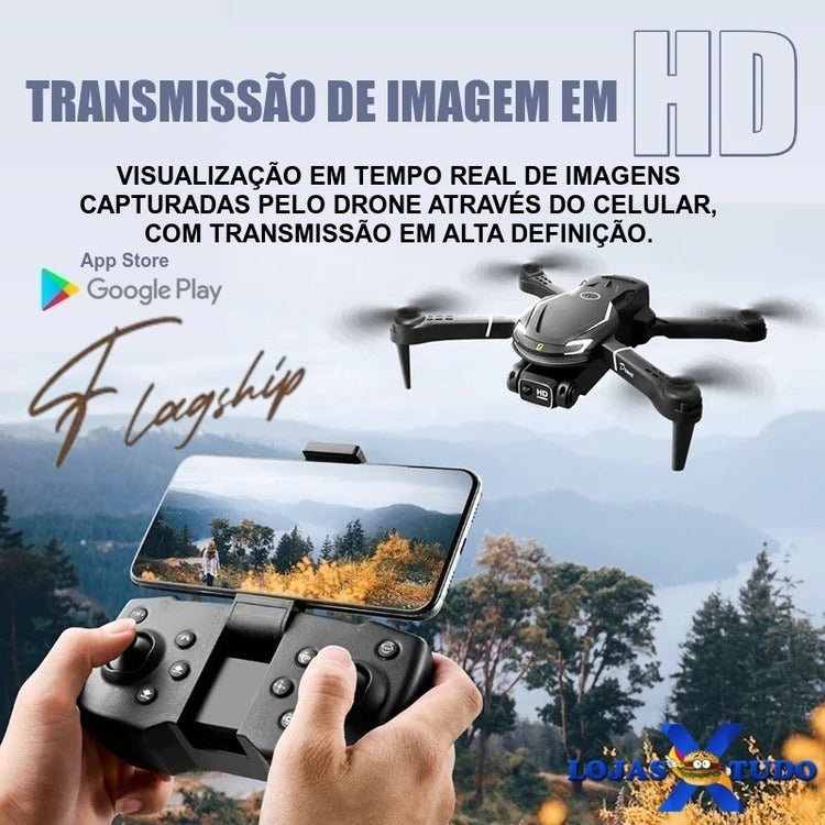 Mini Drone Profissional Lenovo V88 Câmera HD Dupla com GPS e sensor de Obstáculos