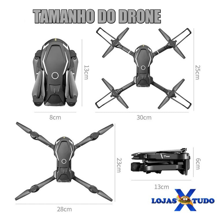 Mini Drone Profissional Lenovo V88 Câmera HD Dupla com GPS e sensor de Obstáculos