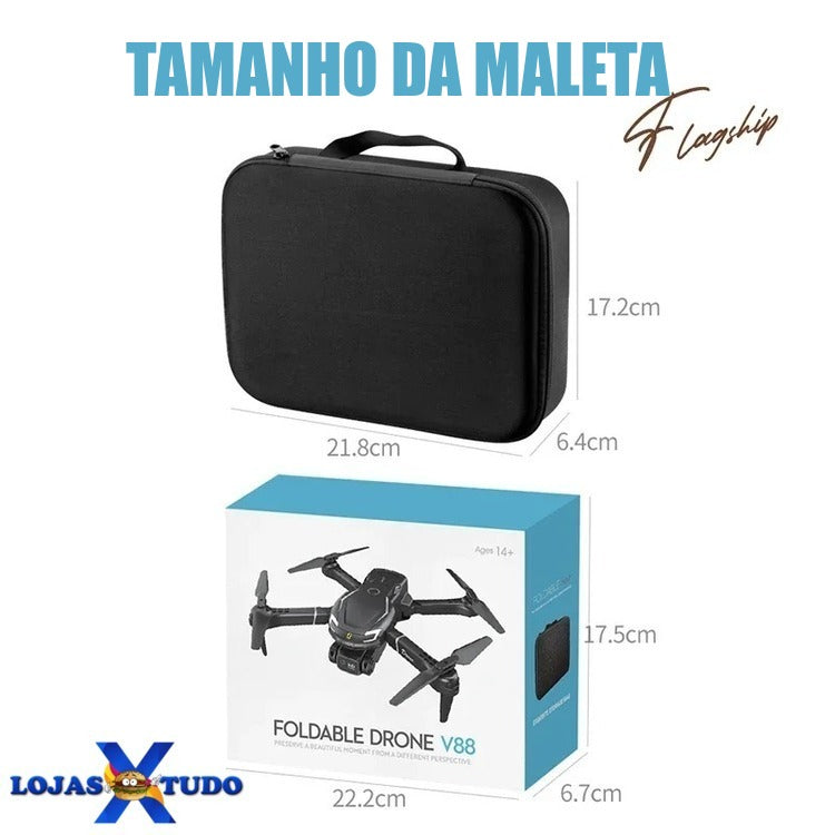 Mini Drone Profissional Lenovo V88 Câmera HD Dupla com GPS e sensor de Obstáculos