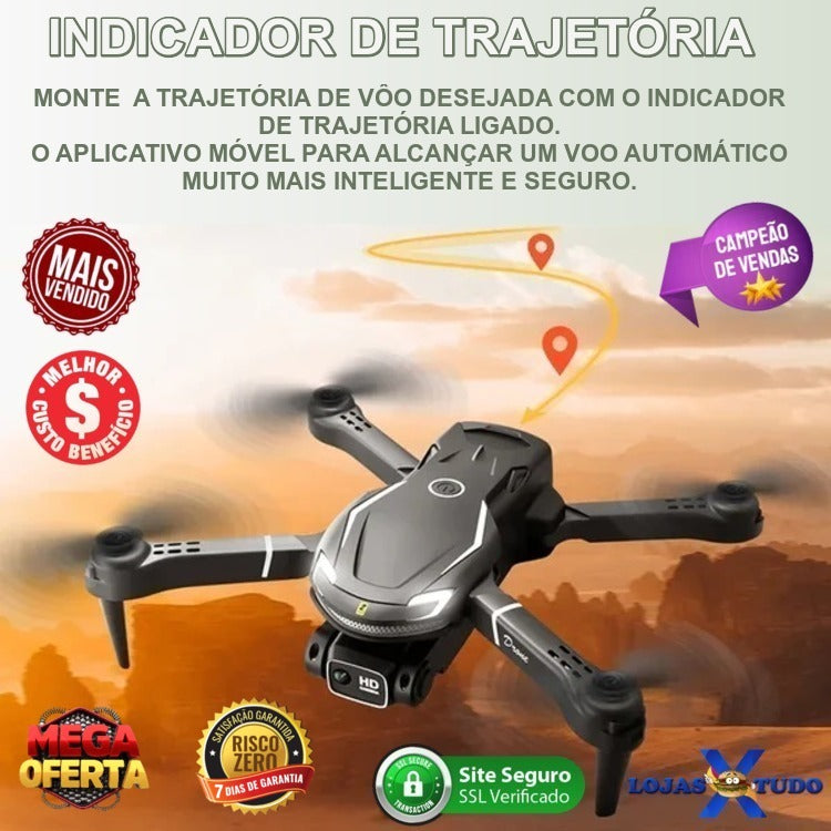 Mini Drone Profissional Lenovo V88 Câmera HD Dupla com GPS e sensor de Obstáculos