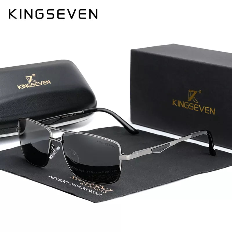 Óculos Clássicos Polarizados quadrados para Homens Estilosos KINGSEVEN 2024 N7906 Feito para qualquer Formato de Rosto