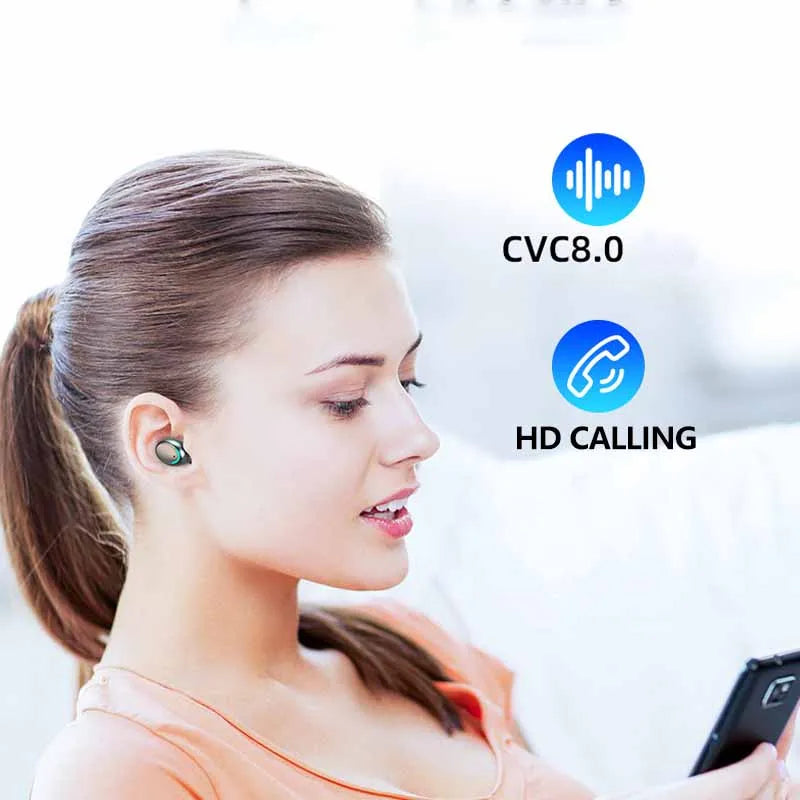 Fones de Ouvido sem Fio com Bluetooth Mod. F9 Hifi Estéreo, Microfone e Controle de Toque À prova d'água