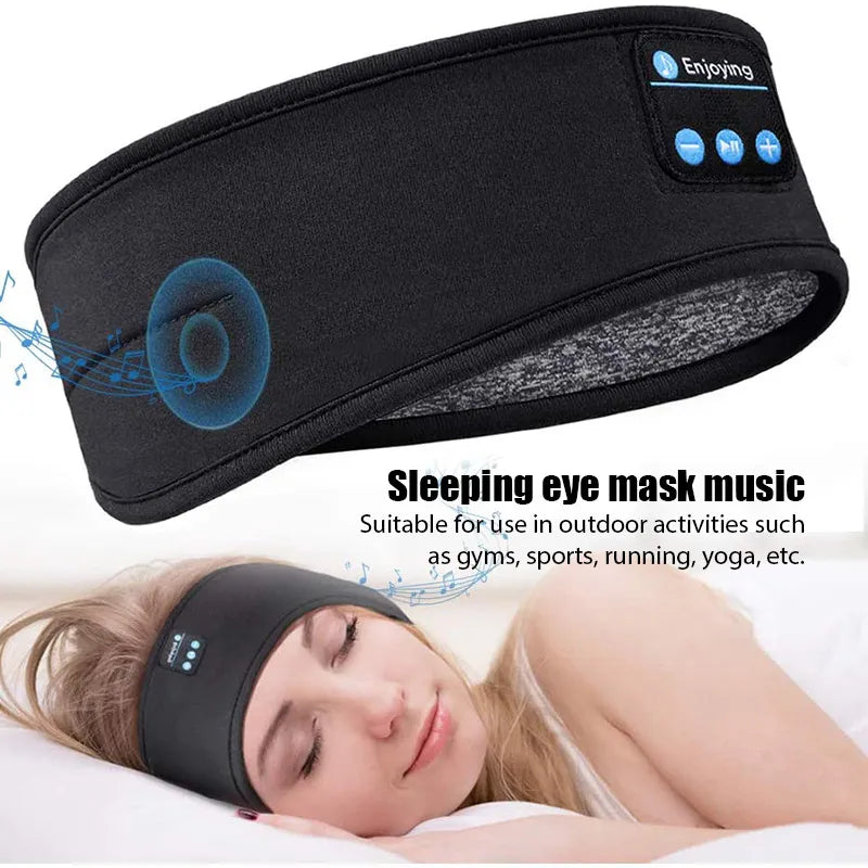 Bandana Fones de Ouvido Elástico Bluetooth 5.0 Unissex Sleeping Eye Mask Super Oferta