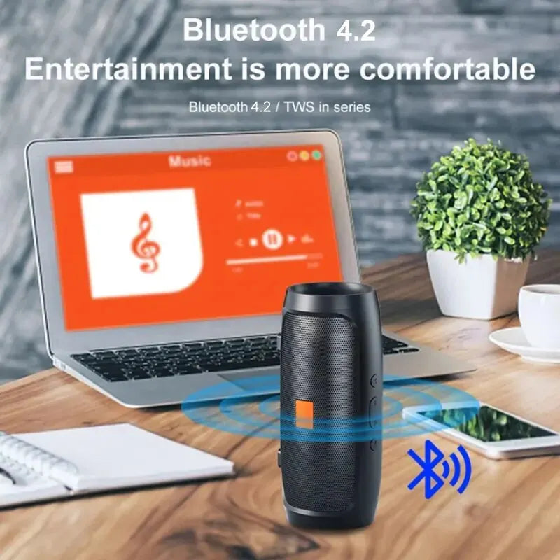 Alto-falante Estéreo Bluetooth sem fio Subwoofer Portátil e Transmissão por Voz FM