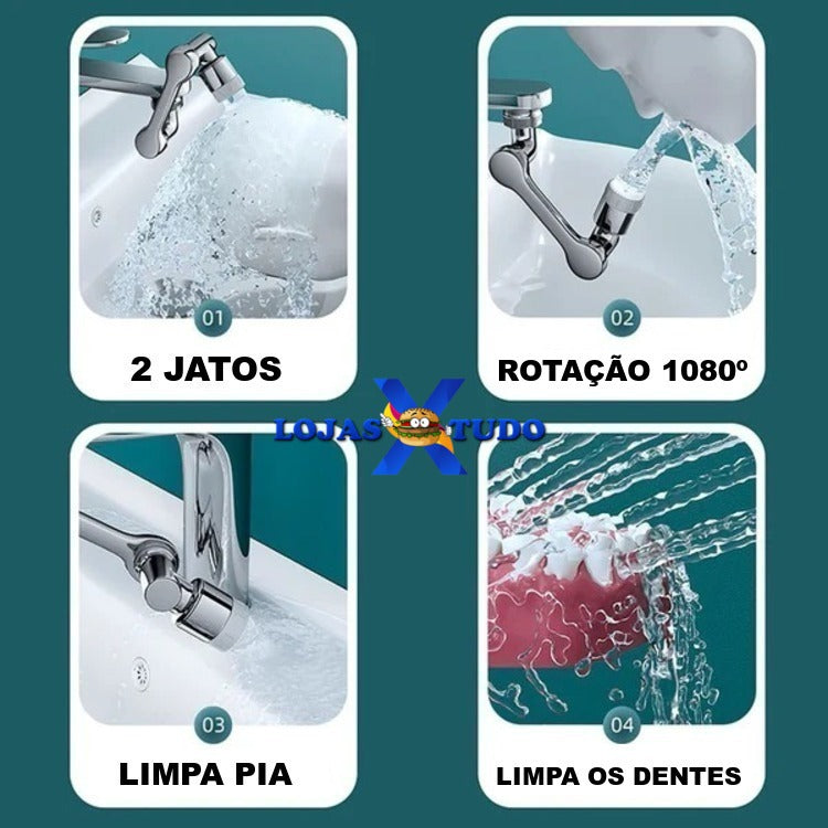 Extensão Universal  de Rotação Giratória para Torneira de 1080º  com Ducha Econômica de 2 Velocidades Super Oferta