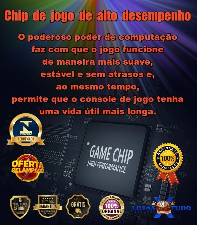 console de videogame stick 4k retro 64g com + 10000 jogos e com controle sem fio